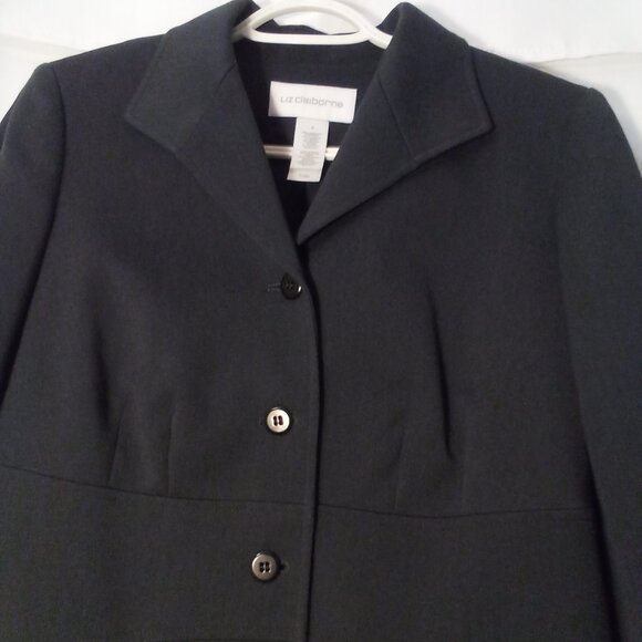 Liz Claiborne Blazer Jacket Women 6 Button Up Career Classic Dark Gray - Picture 9 of 15